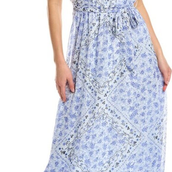 Laundry by Selli Segal blue maxi halter dress SZ 2 - Picture 3 of 10